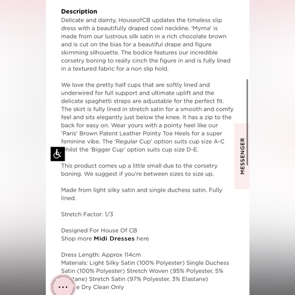 House of CB MYRNA Chocolate brown satin corset dress - Picture 4 of 6